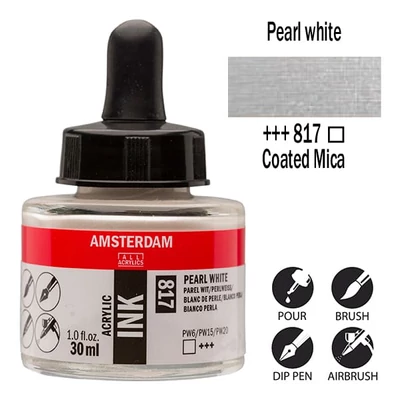 Akrylový atrament Talens Amsterdam, 30 ml - 817, pearl white