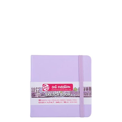 Náčrtník a skicár Talens Art Creation Sketch Book, 140 g, 80 listov - 12x12 cm, pastelovo fialový