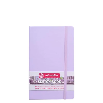Náčrtník a skicár Talens Art Creation Sketch Book, 140 g, 80 listov - 13x21 cm, pastelovo fialový