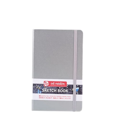 Náčrtník a skicár Talens Art Creation Sketch Book, 140 g, 80 listov - 13x21 cm, strieborný