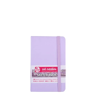 Náčrtník a skicár Talens Art Creation Sketch Book, 140 g, 80 listov - 9x14 cm, pastelovo fialový