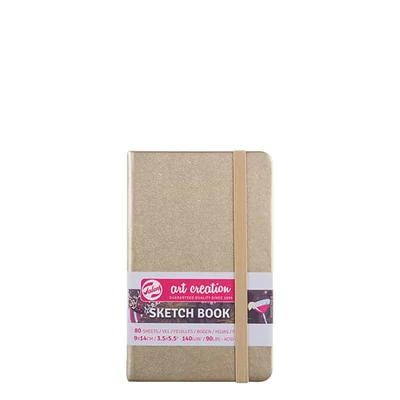 Náčrtník a skicár Talens Art Creation Sketch Book, 140 g, 80 listov - 9x14 cm, farba bieleho zlata