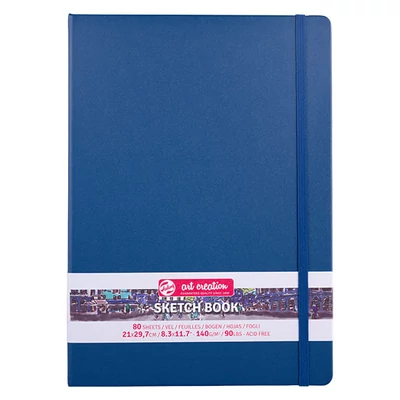Náčrtník a skicár Talens Art Creation Sketch Book, 140 g, 80 listov - A4, námornícky modrý