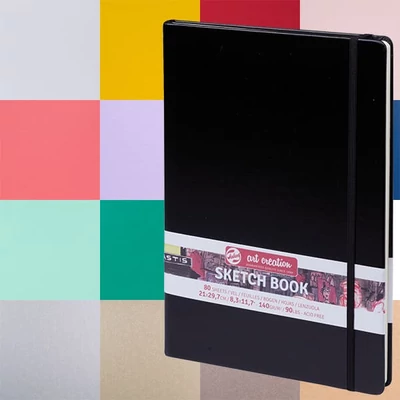 Náčrtník a skicár Talens Art Creation Sketch Book, 140 g, 80 listov, A4 - v rôznych farbách