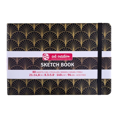 Náčrtník a skicár Talens Art Creation Sketch Book, 140 g, 80 listov - A5 na šírku, Art Deco