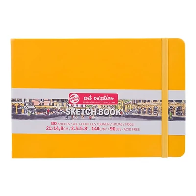 Náčrtník a skicár Talens Art Creation Sketch Book, 140 g, 80 listov - A5 na šírku, zlatožltý