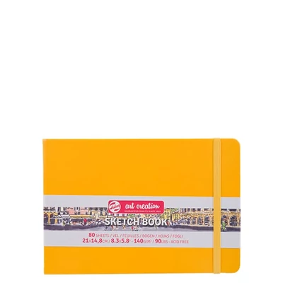 Náčrtník a skicár Talens Art Creation Sketch Book, 140 g, 80 listov - A5 na šírku, zlatožltý