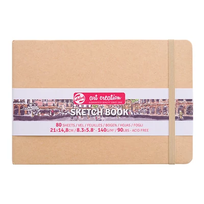 Náčrtník a skicár Talens Art Creation Sketch Book, 140 g, 80 listov - A5 na šírku, natronový papier