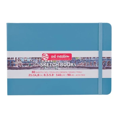 Náčrtník a skicár Talens Art Creation Sketch Book, 140 g, 80 listov - A5 na šírku, svetlomodrý