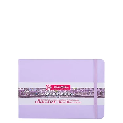 Náčrtník a skicár Talens Art Creation Sketch Book, 140 g, 80 listov - A5 na šírku, pastelovo fialový