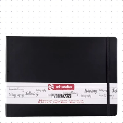 Bodkovaný zápisník Talens Art Creation Sketch Book Dots, 80 g - A4, na šírku