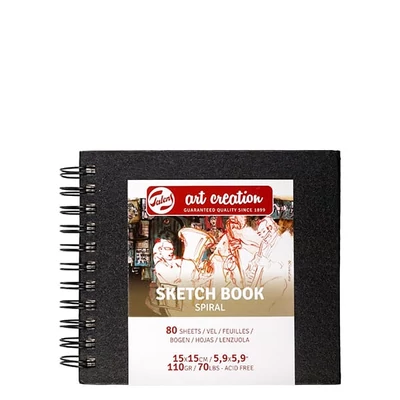 Bodkovaný náčrtník a skicár Talens Art Creation Sketch Book, 110 g, špirálový - 15x15 cm