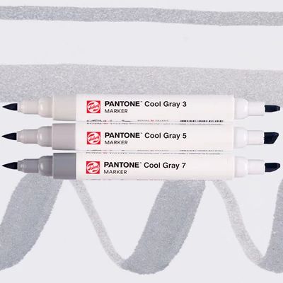 Sada obojstranných štetcových popisovačov Talens Pantone - 3 ks, Cool gray
