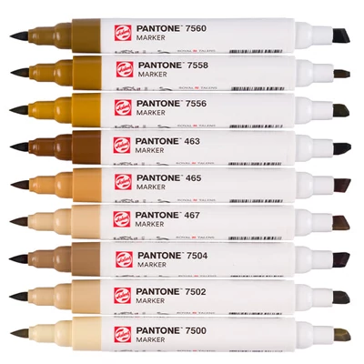 Sada obojstranných štetcových popisovačov Talens Pantone - 9 ks, Brown