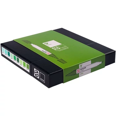 Sada obojstranných štetcových popisovačov Talens Pantone - 9 ks, Green