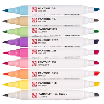 Sada obojstranných štetcových popisovačov Talens Pantone - 9 ks, Pastel