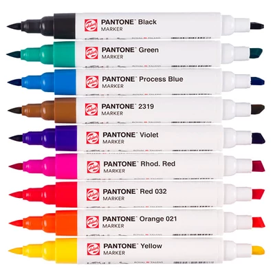 Sada obojstranných štetcových popisovačov Talens Pantone - 9 ks, Primary