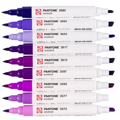 Sada obojstranných štetcových popisovačov Talens Pantone - 9 ks, Purple