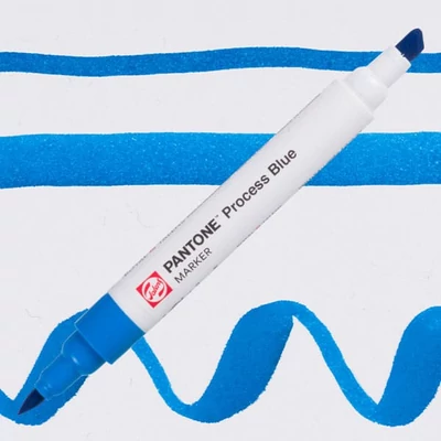 Obojstranný štetcový popisovač Talens Pantone - process blue