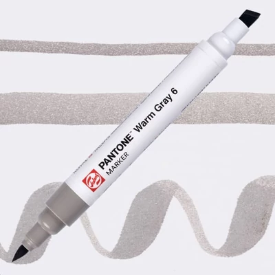 Obojstranný štetcový popisovač Talens Pantone - warm gray 6