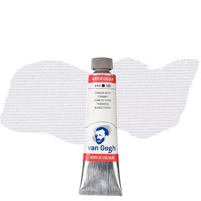 Akrylová farba Talens Van Gogh, 40 ml - 105, titanium white