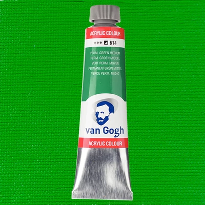Akrylová farba Talens Van Gogh, 40 ml - 614, permanent green medium
