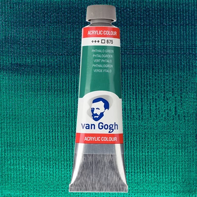 Akrylová farba Talens Van Gogh, 40 ml - 675, phthalo green