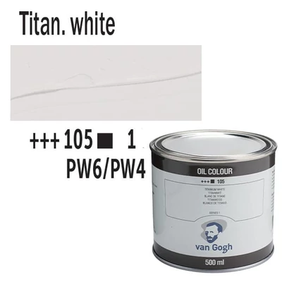 Olejová farba Talens Van Gogh, 500 ml - 105, titanium white