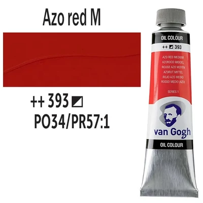 Olejová farba Talens Van Gogh, 40 ml - 393, azo red medium