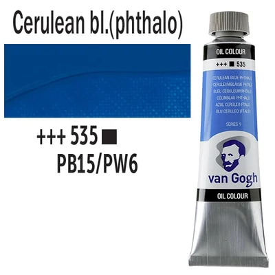Olejová farba Talens Van Gogh, 40 ml - 535, cerulean blue (phthalo)
