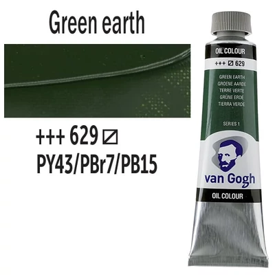 Olejová farba Talens Van Gogh, 40 ml - 629, green earth