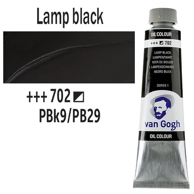 Olejová farba Talens Van Gogh, 40 ml - 702, lamp black