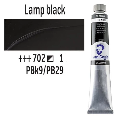 Olejová farba Talens Van Gogh, 60 ml - 702, lamp black