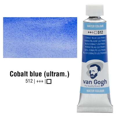 Akvarelová farba v tubeTalens Van Gogh, 10 ml - 512, cobalt blue (ultramarine)