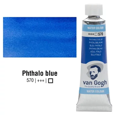 Akvarelová farba v tubeTalens Van Gogh, 10 ml - 570, phthalo blue