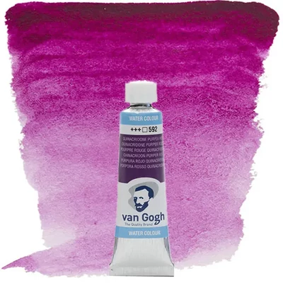 Akvarelová farba v tube Talens Van Gogh, 10 ml - 592, quinacridone purple red