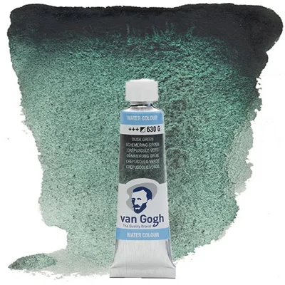 Akvarelová farba v tube Talens Van Gogh, 10 ml - 630, dusk green, granulačná