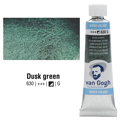 Akvarelová farba v tube Talens Van Gogh, 10 ml - 630, dusk green, granulačná