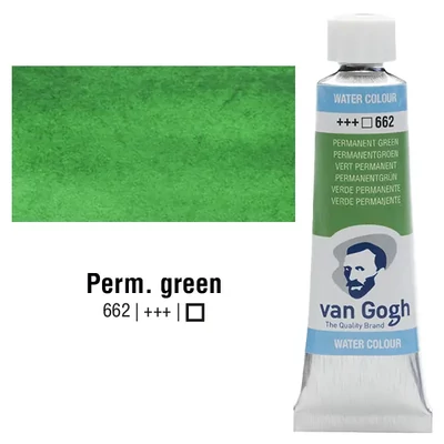 Akvarelová farba v tubeTalens Van Gogh, 10 ml - 662, permanent green