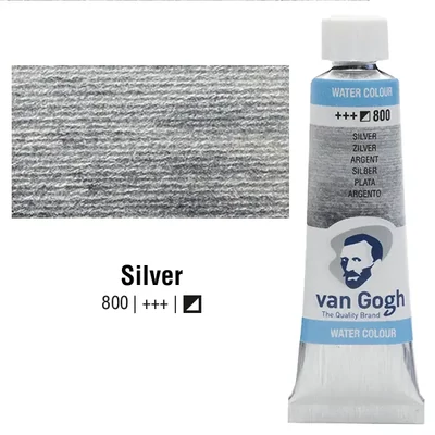 Akvarelová farba v tube Talens Van Gogh, 10 ml - 800, silver