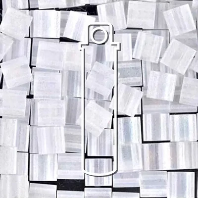 Miyuki Tila dvojotvorové japonské sklenené korálky - Matte Transparent Crystal AB