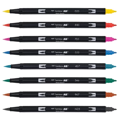 Obojstranný popisovač Tombow abt dual brush - v rôznych farbách