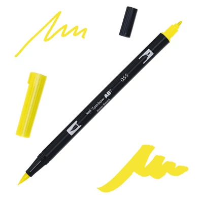 Obojstranný popisovač Tombow abt dual brush - 055, process yellow