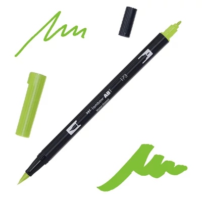 Obojstranný popisovač Tombow abt dual brush - 173, willow green