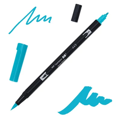 Obojstranný popisovač Tombow abt dual brush - 443, turquoise
