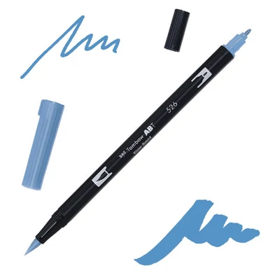 Obojstranný popisovač Tombow abt dual brush - 526, true blue