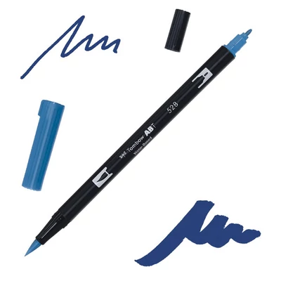 Obojstranný popisovač Tombow abt dual brush - 528, navy blue