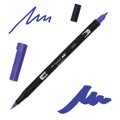 Obojstranný popisovač Tombow abt dual brush - 565, deep blue