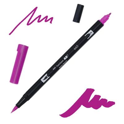 Obojstranný popisovač Tombow abt dual brush - 665, purple