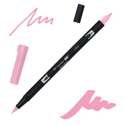Obojstranný popisovač Tombow abt dual brush - 723, pink